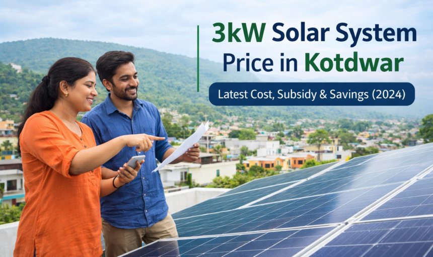 “3kW solar system price in Kotdwar India rooftop installation cost subsidy guide”